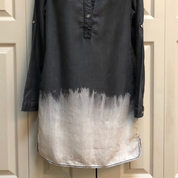 Dittos Chambray Shirt Dress Charcoal Ombre Sz S - Picture 2 of 8